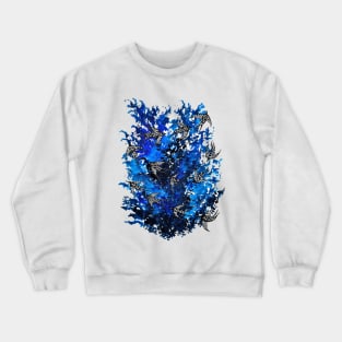 Birds on Blue Abstract Crewneck Sweatshirt